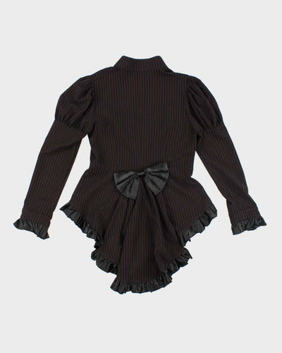 Vintage Chic Star Pin Stripe Ruffle Mini Dress - XL