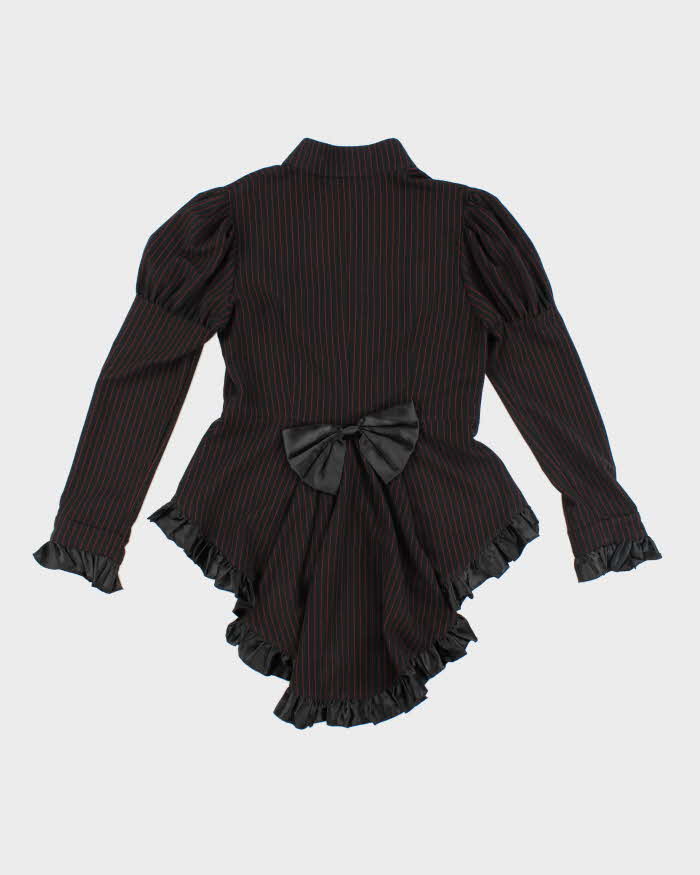 Vintage Chic Star Pin Stripe Ruffle Mini Dress - XL