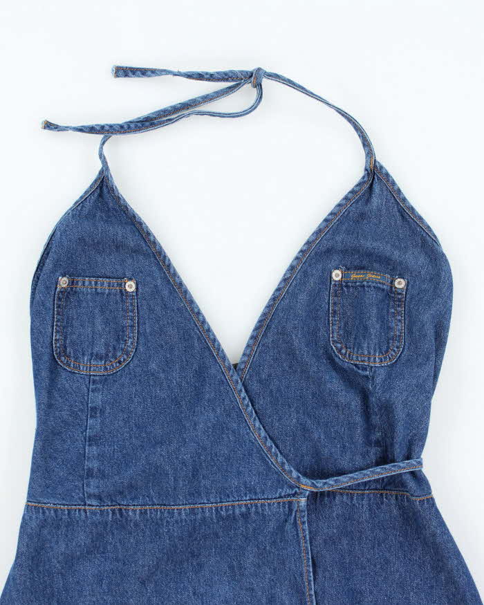 Vintage 90s Guess Denim Wrap Mini Dress - XS
