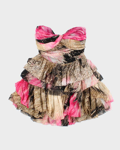 Vintage Y2k 00s Diane Von Furstenberg Silk Ruffle Mini Dress - S