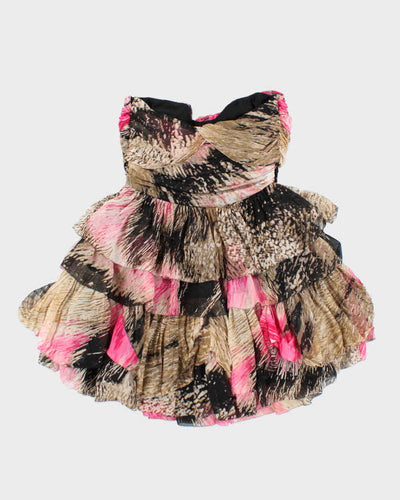 Vintage Y2k 00s Diane Von Furstenberg Silk Ruffle Mini Dress - S