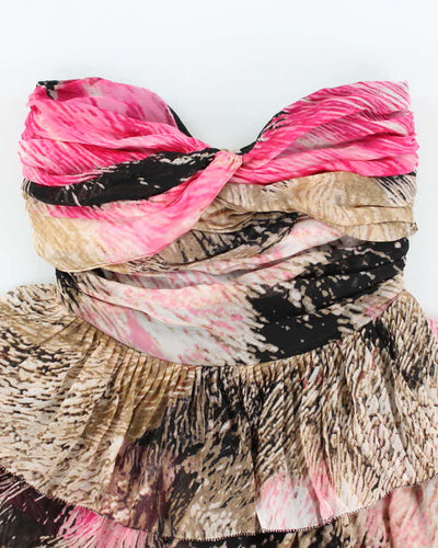 Vintage Y2k 00s Diane Von Furstenberg Silk Ruffle Mini Dress - S