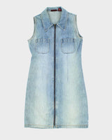 Vintage 90s Nevada Zip-Up Denim Dress - M