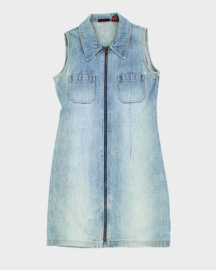 Vintage 90s Nevada Zip-Up Denim Dress - M