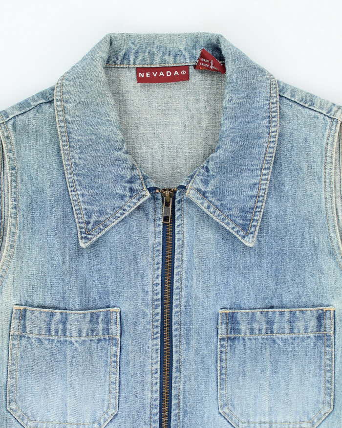 Vintage 90s Nevada Zip-Up Denim Dress - M