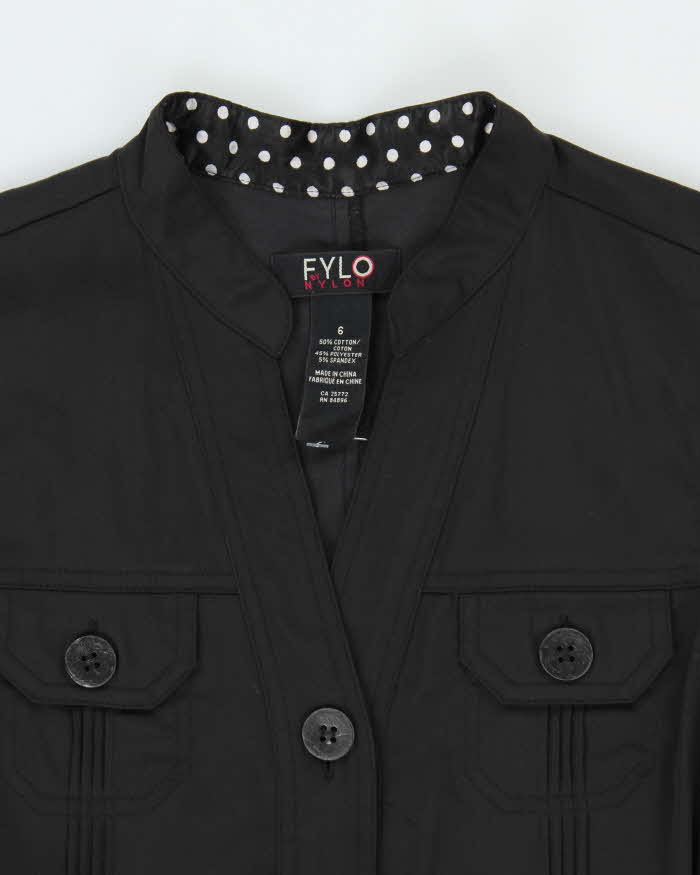 Vintage Y2k 00s Fylo Black Button-Up Dress - M