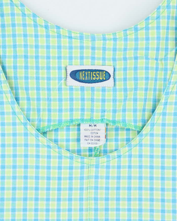 Vintage 90s Next Issue Checked Pinafore Dress - M
