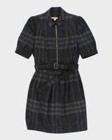 Vintage Burberry Brit Wool Checked Dress - S