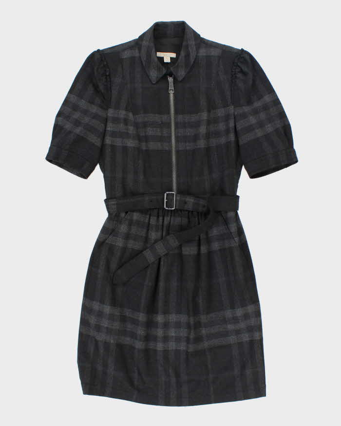 Vintage Burberry Brit Wool Checked Dress - S