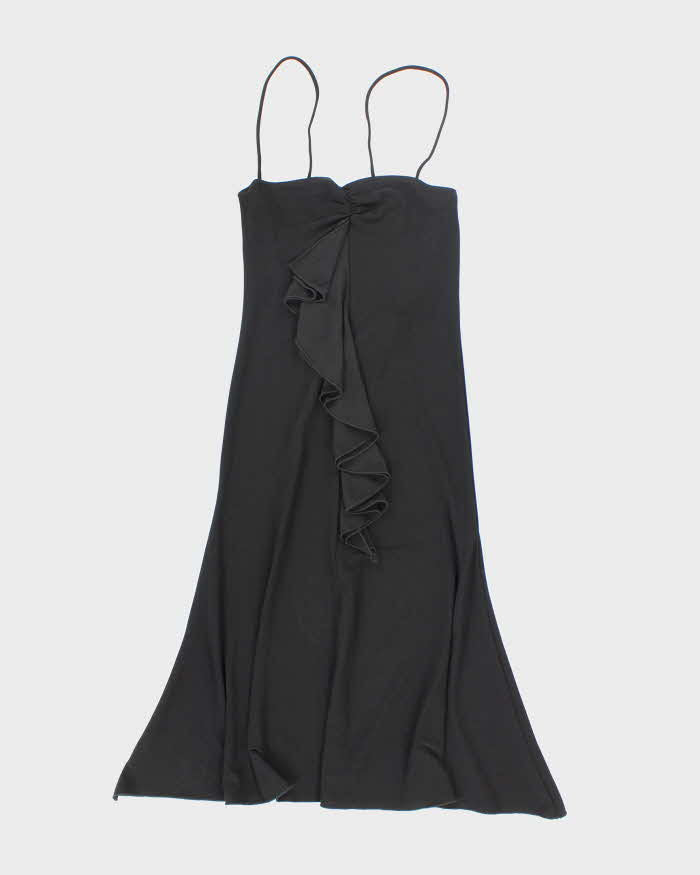 Vintage 90s Lakubo Lace-up Backless Ruffle Dress - XS