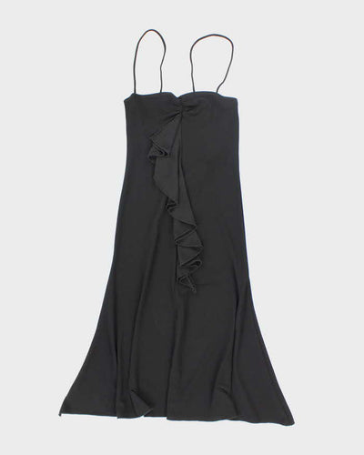Vintage 90s Lakubo Lace-up Backless Ruffle Dress - XS