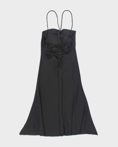 Vintage 90s Lakubo Lace-up Backless Ruffle Dress - XS