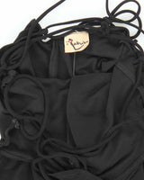 Vintage 90s Lakubo Lace-up Backless Ruffle Dress - XS