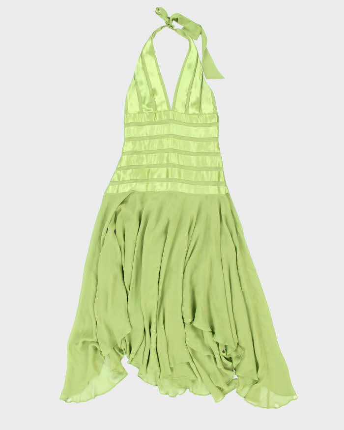 Vintage Y2k 00s BCBG Silk Halter Neck Dress - S