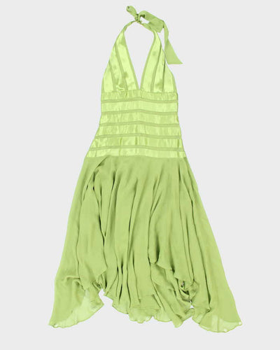 Vintage Y2k 00s BCBG Silk Halter Neck Dress - S