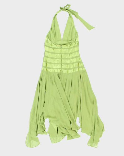 Vintage Y2k 00s BCBG Silk Halter Neck Dress - S