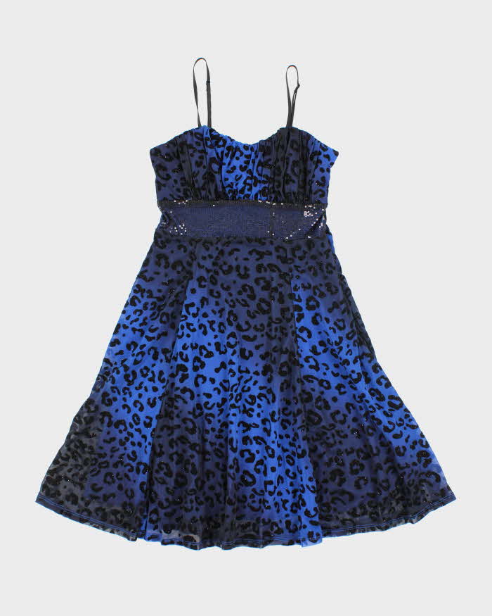 Vintage Y2k 00s Maddy Paige Leopard Print Sequin Dress - S