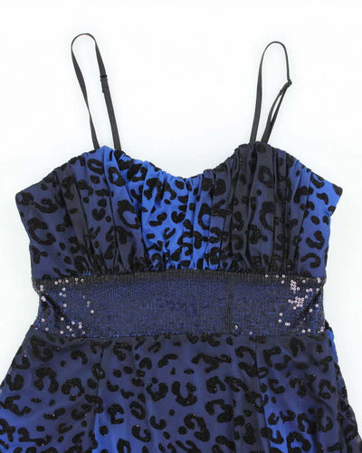 Vintage Y2k 00s Maddy Paige Leopard Print Sequin Dress - S