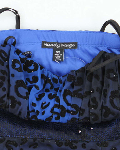 Vintage Y2k 00s Maddy Paige Leopard Print Sequin Dress - S
