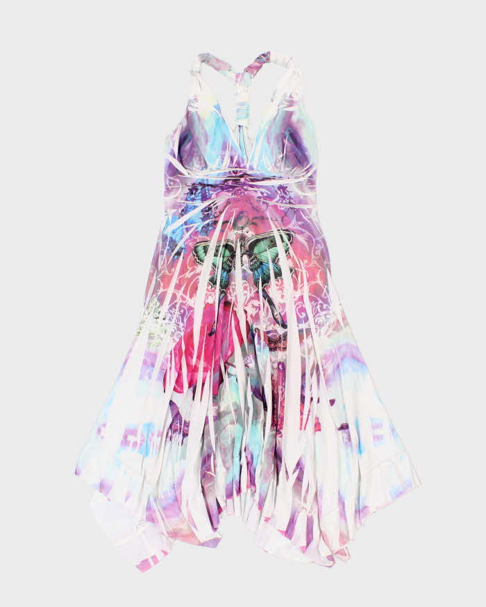Vintage Y2k 00s Pusch Butterfly Pattern Dress - S