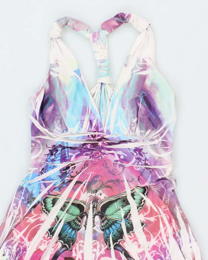 Vintage Y2k 00s Pusch Butterfly Pattern Dress - S