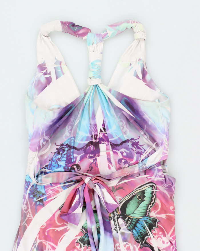 Vintage Y2k 00s Pusch Butterfly Pattern Dress - S