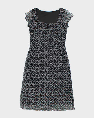 Vintage 90s Mesh Pattern Dress - M