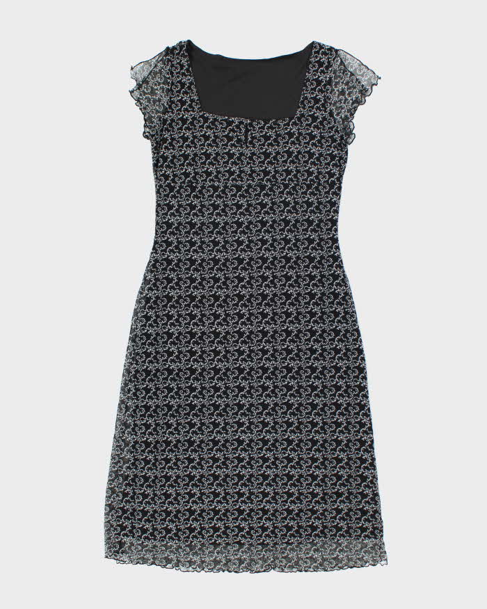 Vintage 90s Mesh Pattern Dress - M