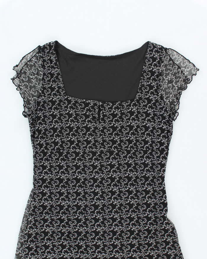 Vintage 90s Mesh Pattern Dress - M