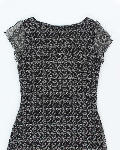 Vintage 90s Mesh Pattern Dress - M