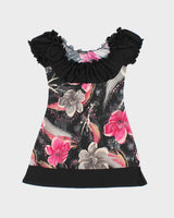 Vintage Y2k 00s Clientele Floral Off The Shoulder Mini Dress - S