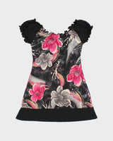 Vintage Y2k 00s Clientele Floral Off The Shoulder Mini Dress - S