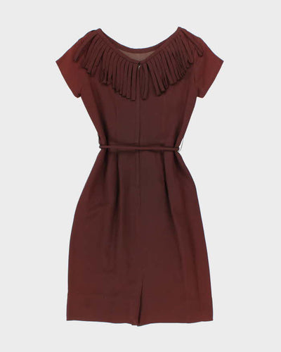 Vintage 40s/50s Brown Dress - M