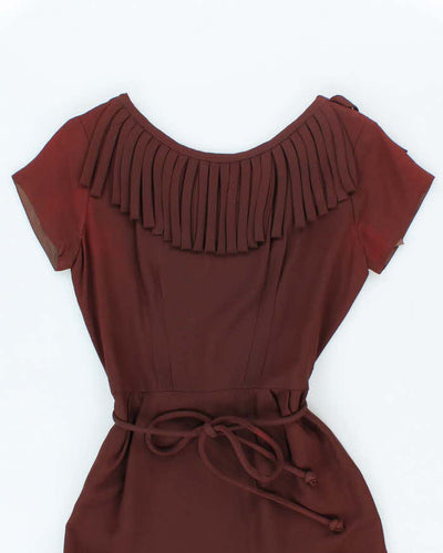 Vintage 40s/50s Brown Dress - M