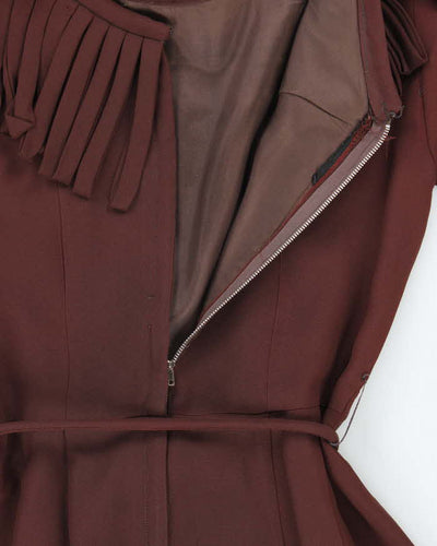 Vintage 40s/50s Brown Dress - M