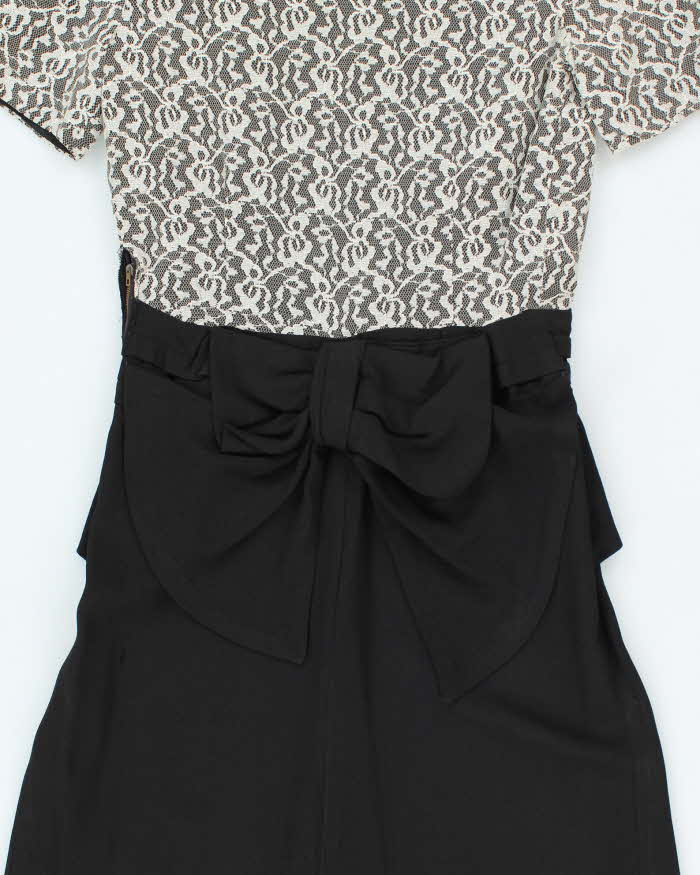 Vintage 50s Lace Bow Dress - M