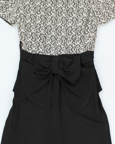 Vintage 50s Lace Bow Dress - M