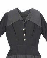 Vintage 50s Rhinestone Button Maxi Dress - M