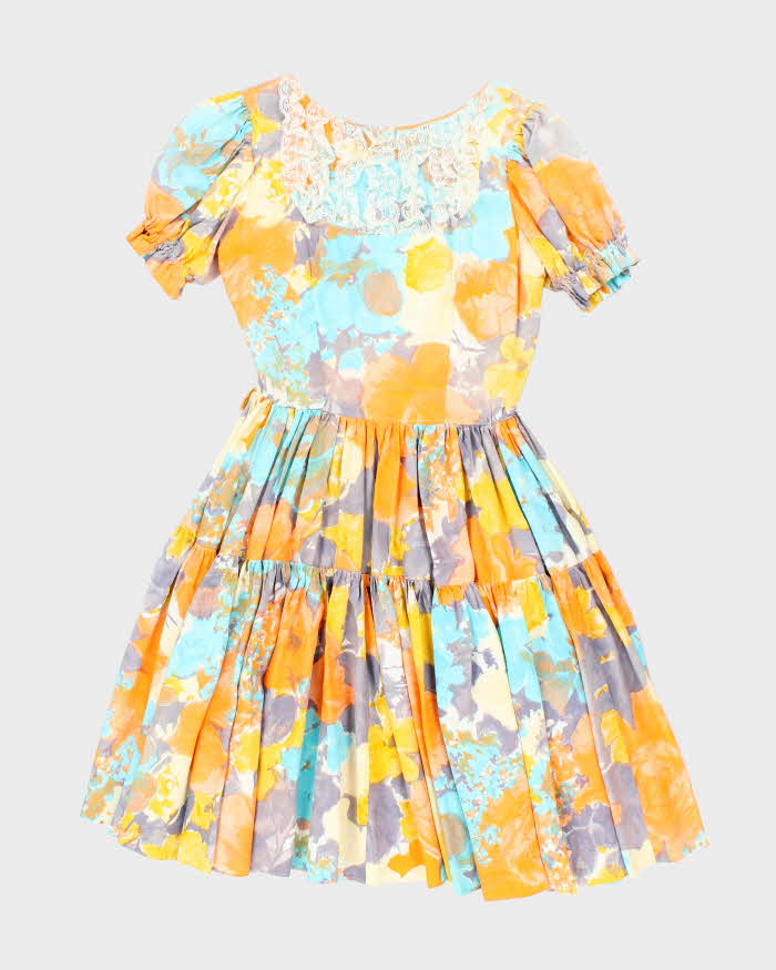 Vintage 70s/80s Western Fashion Floral Dress - S