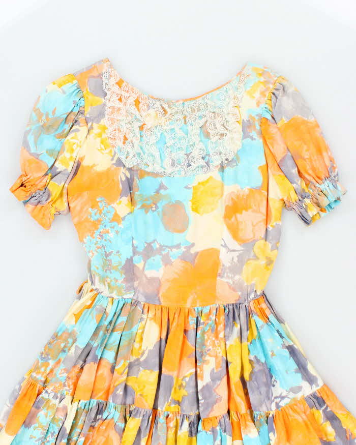 Vintage 70s/80s Western Fashion Floral Dress - S