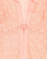 Vintage 70s Pink Lace Over Dress Coverup - M