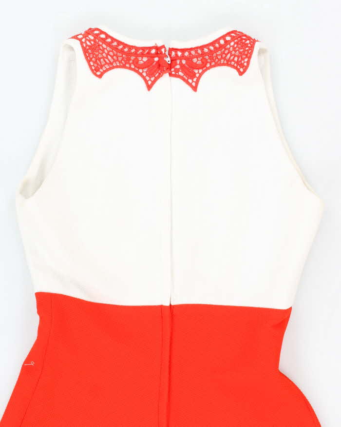 Vintage 70s White & Red Maxi  - S