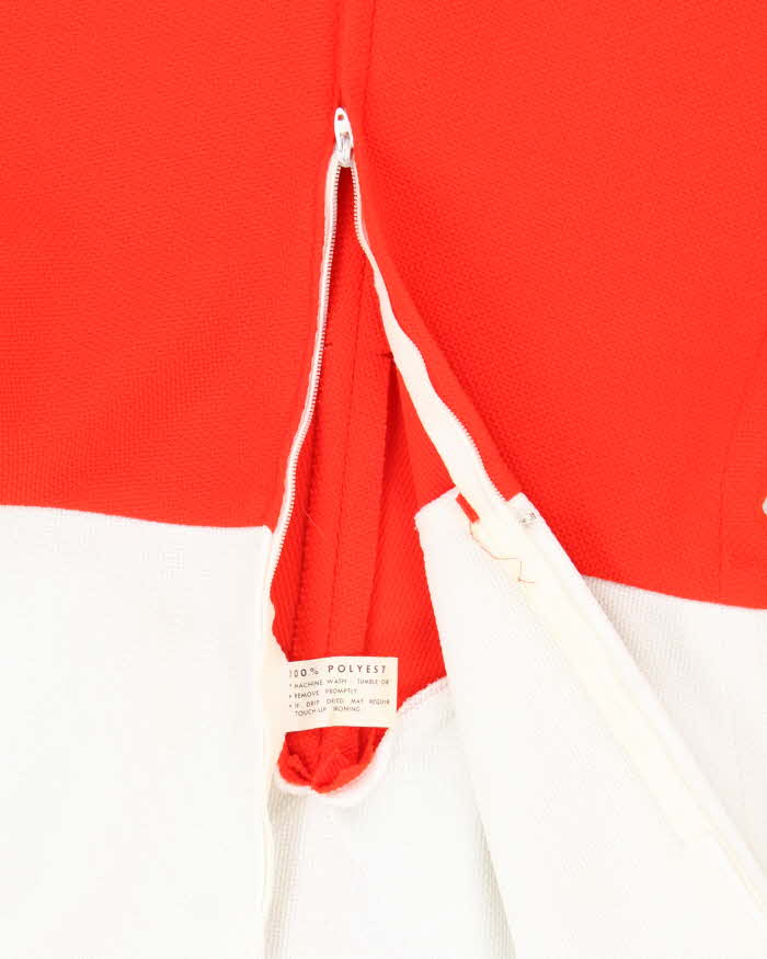 Vintage 70s White &amp; Red Maxi  - S