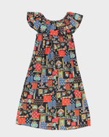 Vintage 70s Off The Shoulder Pattern Dress - XS