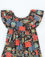 Vintage 70s Off The Shoulder Pattern Dress - XS