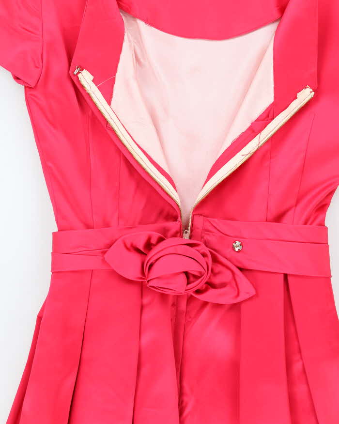 Vintage 50s Pink Satin Dress - S