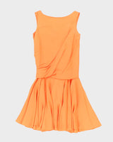 Vintage 60s Orange Sleeveless Dress - S
