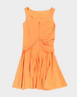 Vintage 60s Orange Sleeveless Dress - S