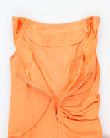 Vintage 60s Orange Sleeveless Dress - S