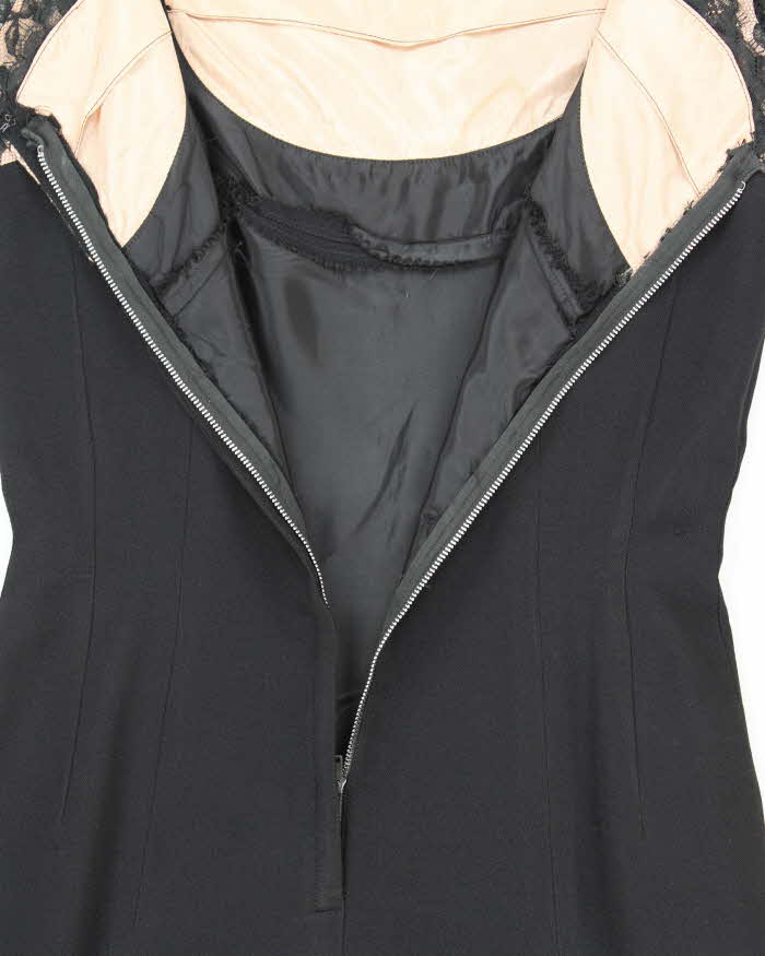 Vintage 50s Tea Time Fashions Black Dress - L